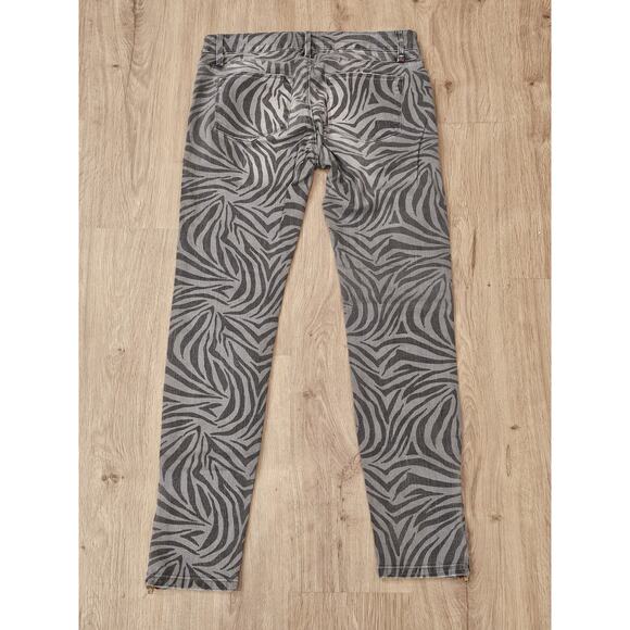 Etienne Marcel Red Zipper Zebra Jeans Women's 28 Gray/Black - Picture 9 of 9